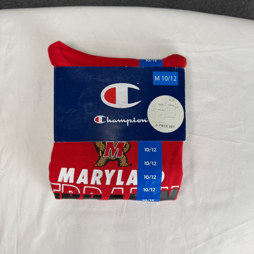 Champion Maryland Terrapins Youth 2-Piece T-Shirt Set Red Size M 10/12 CBKCBBM